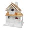 CC Home Furnishings 11" White and Brown Courtyard Cottage Outdoor Garden Birdhouse
